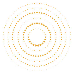 The circle is made from yellow Y2K style dots or lines. Design elements symbol effect dots fingerprint. Dotted outline style.