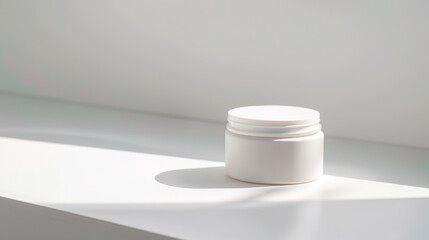 White contianer bottle on white background created with Generative Ai technology