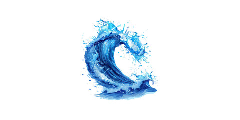 Water wave, vector illustration on a white background