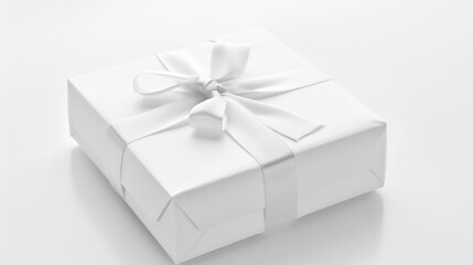 White gift box on white background created with Generative Ai technology