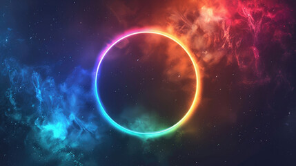 Abstract background with colorful circle in space