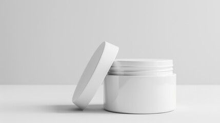 White contianer bottle on white background created with Generative Ai technology