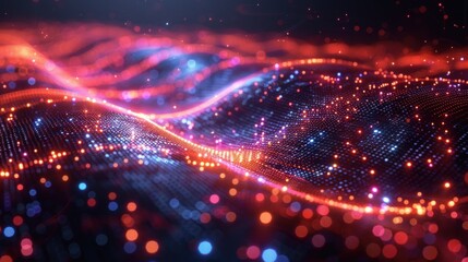 Obraz premium Cyber information structure and data flow with a futuristic theme
