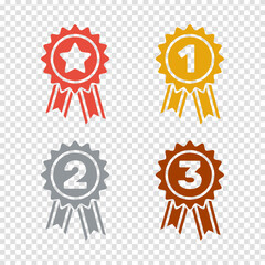 grand-prix 1st 2nd 3rd place awards, flat solid vector set