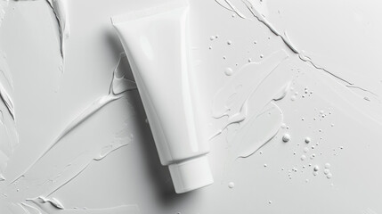 White tube container on white background created with Generative Ai technology