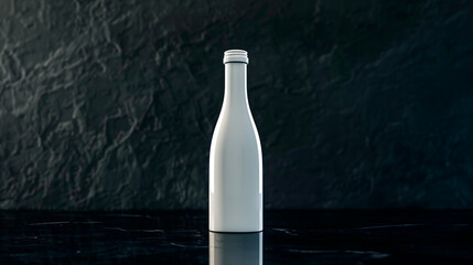 Empty plastic bottle on white background created with Generative Ai technology