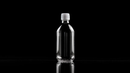 Empty plastic bottle on white background created with Generative Ai technology