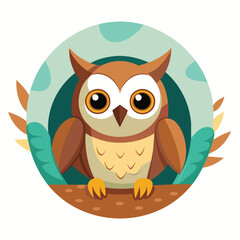 a cartoon of an owl with a white background vector