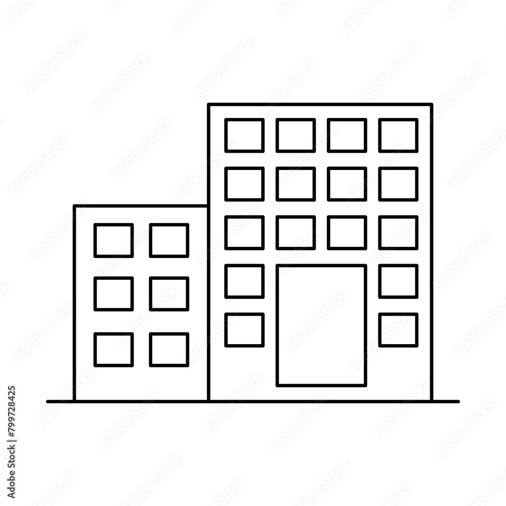Poster building icon. thin line building icon simple illustration on white background..eps