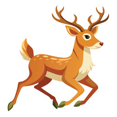 a deer with antlers running in the grass