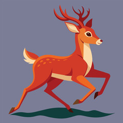 a drawing of a deer with antlers   vector illustration