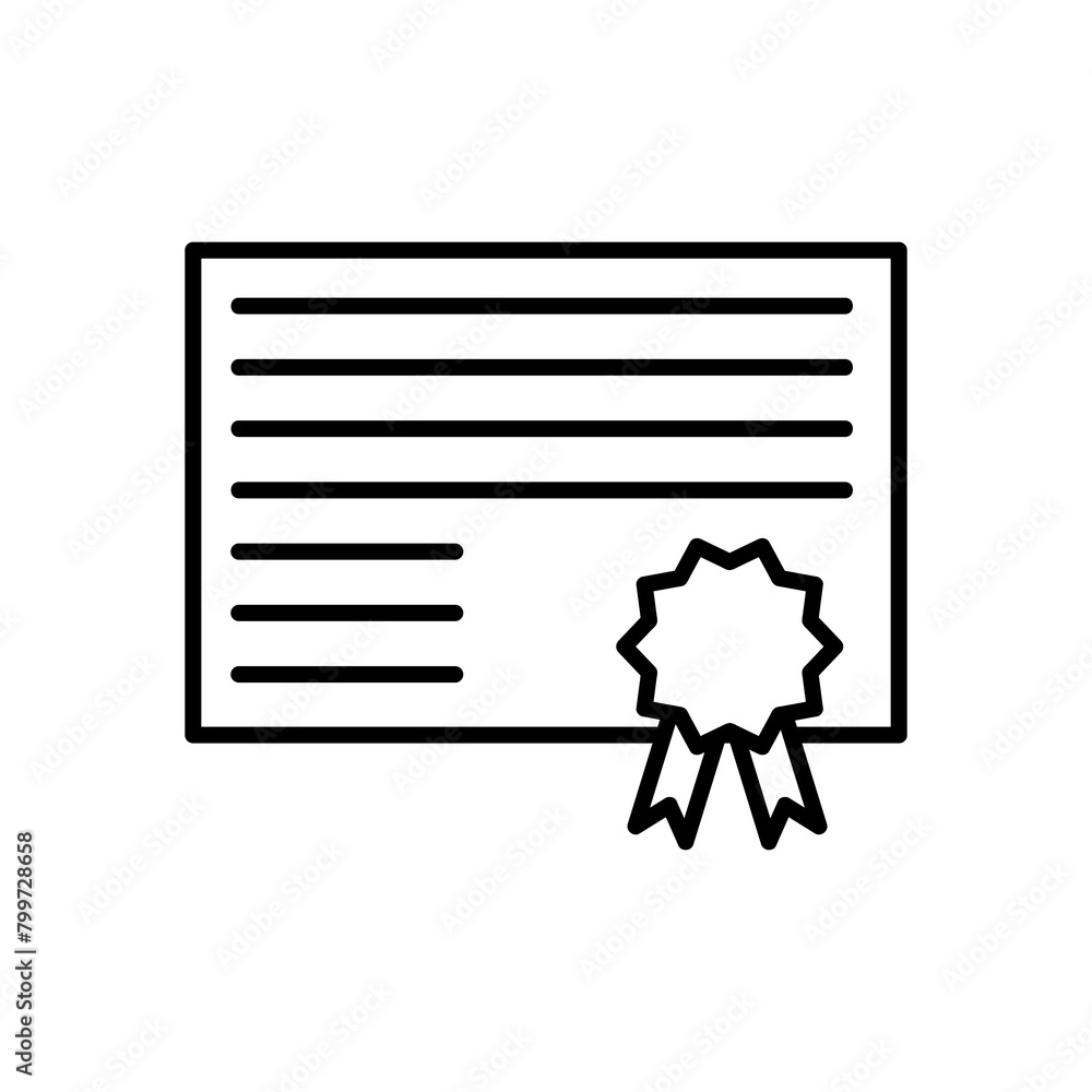 Poster certificate icon. vector flat liner certificate illustration for web and app..eps