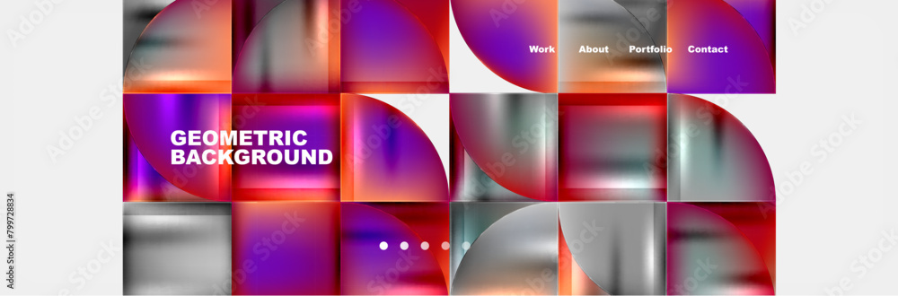 Poster a colorful geometric background with squares and circles High quality