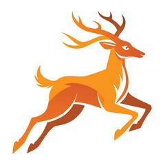 a drawing of a deer with antlers on it   vector illustration