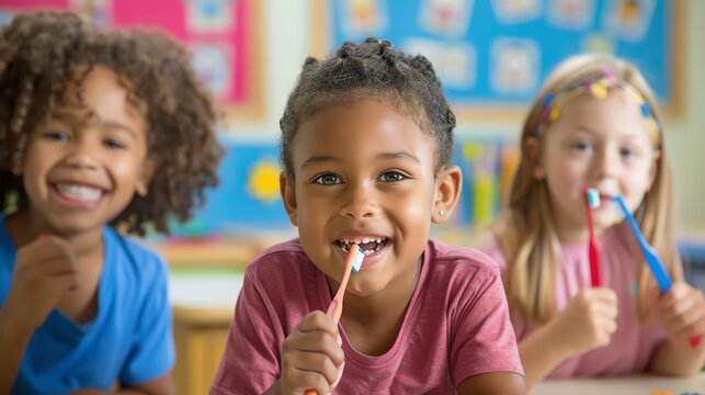 Childrens Dental EducationDescribe a classroom lesson where a teacher educates children about the importance of brushing and flossing, using interactive activities and demonstrations to reinforce good