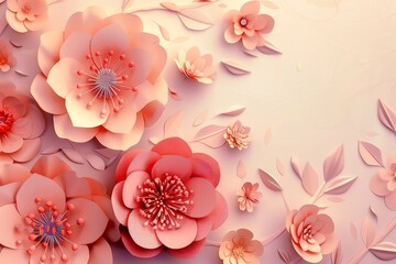 Pink Floral Vintage Background Illustration