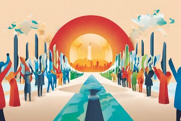 Illustration the 2023 United Nations Climate Change Conference COP28 UAE. The official logo.