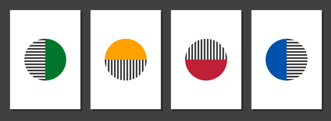 half circles and parallel lines modern abstract poster, minimal drawing wallpaper set, boho wall decoration art illustration, contemporary geometric figures