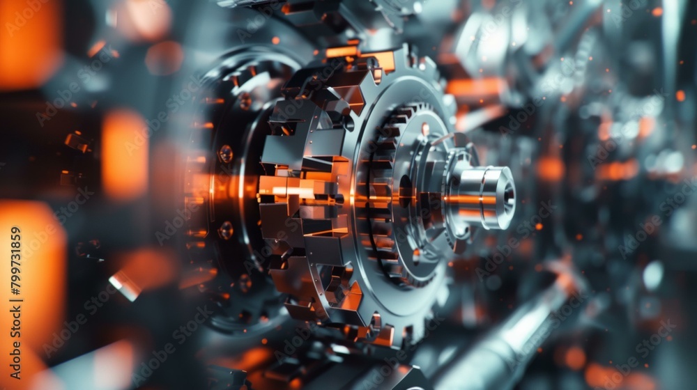 Poster a conceptual visualization of a high-precision cnc machine tool, ai generative