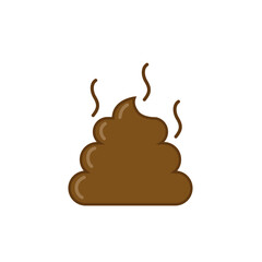 Pet poop line icon dog excrement. Poo shit flat vector animal cartoon dirty smelly stinky poop design
