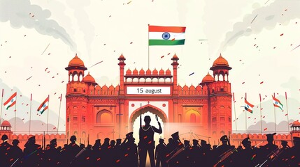 15 AUGUST- vector illustration of 15 august. Independence Day. illustration