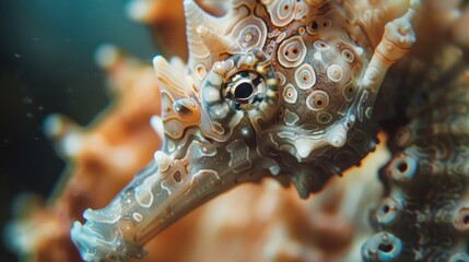 Macro shot of a seahorse - obrazy, fototapety, plakaty