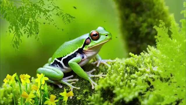 frog in tropical forest