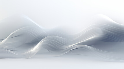 3d illustration visualized monochrome abstract wave on white background to use in digital, graphic, ai, technology. clean, minimal, and futuristic concept.
