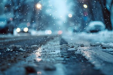 Treacherous icy snowstorm causes collision on unpaved city road. Concept Snowstorm, Treacherous Conditions, Unpaved Roads, City Collision, Icy Weather