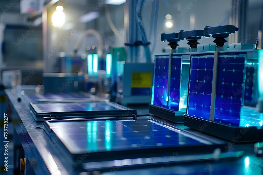 Poster thorough testing of solar panels in cutting-edge lab under simulated conditions. concept solar panel