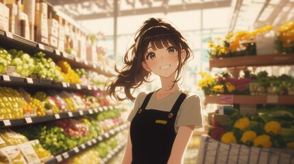 スーパーマーケット店員の女性23