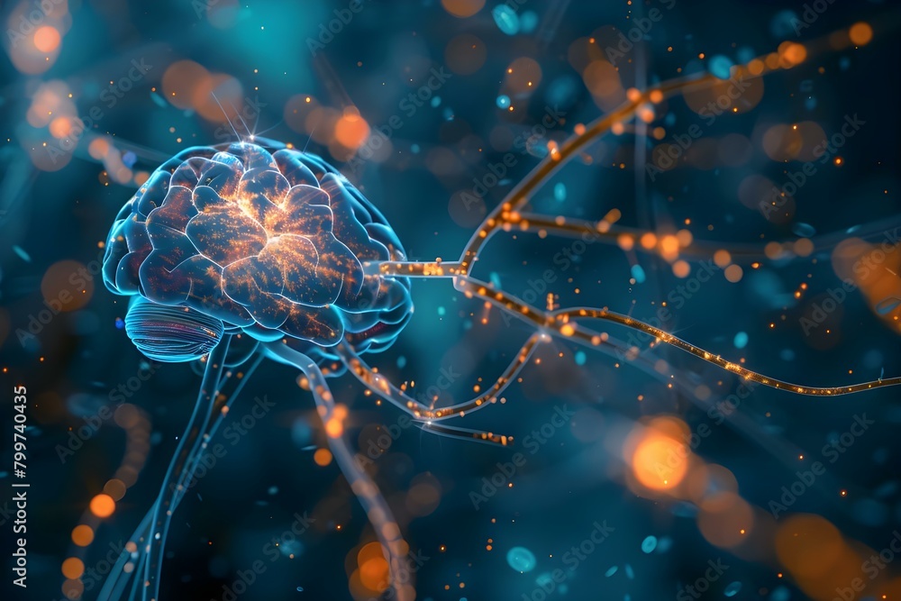 Poster neurological mapping of conditions impacting nerve function and cognition. concept neurological cond