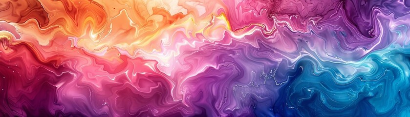 Fototapeta premium Dynamic fluid painting Photo of a fluid art piece with explosive colors merging and swirling, capturing the essence of being energized in a visual form