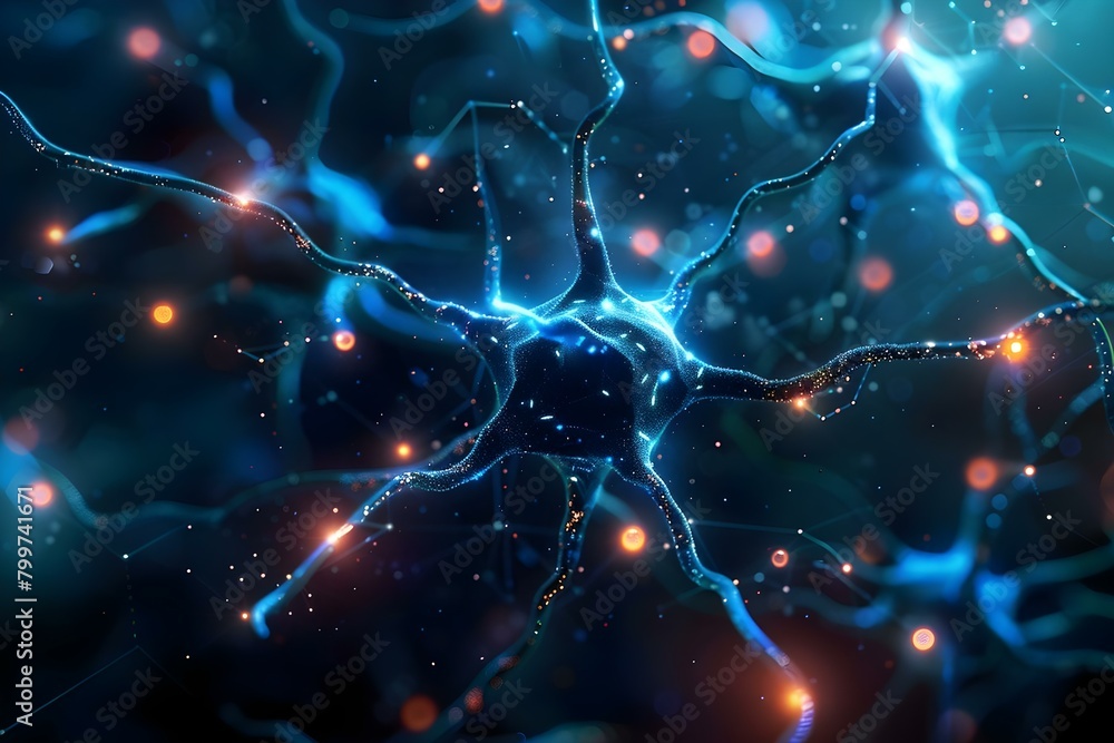 Poster digital background with neural networks storage sound graphics for science education. concept scient
