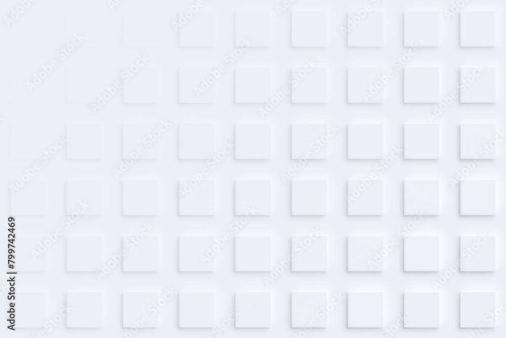 Poster fading pattern of modern white evenly spaced squares on white with 3d effect or shadow. abstract hig