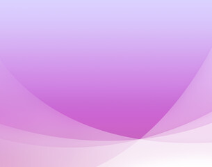 Curved and transparent white layers or lines on light lilac or pink to purplish pink color gradient background. Abstract and modern high resolution full frame background with copy space.