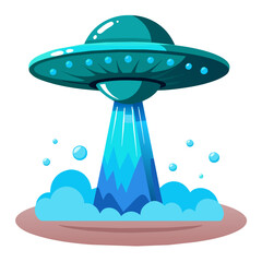 SVG UFO falling with the water, Vector UFO Clipart