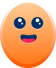 Cute smiling emoji. Happy face. illustration. Abstract kawaii cute emoji cartoon. Concept for children and learning.