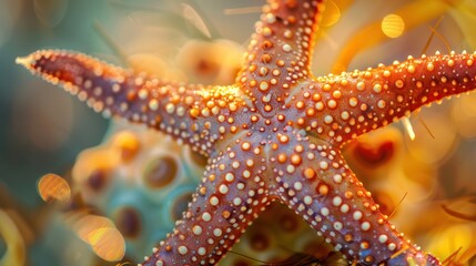 Macro shot of sea star plant - obrazy, fototapety, plakaty