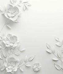 Ethereal Blossoms: A Minimalist 3D Floral Composition