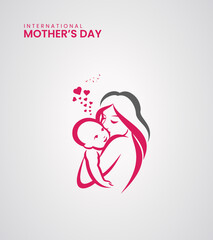 Happy Mothers day, Mothers day 3D illustration.