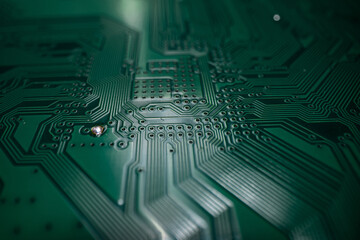 Electronic circuit board closeup. Electronic motherboard card. Circuitry and close-up on...