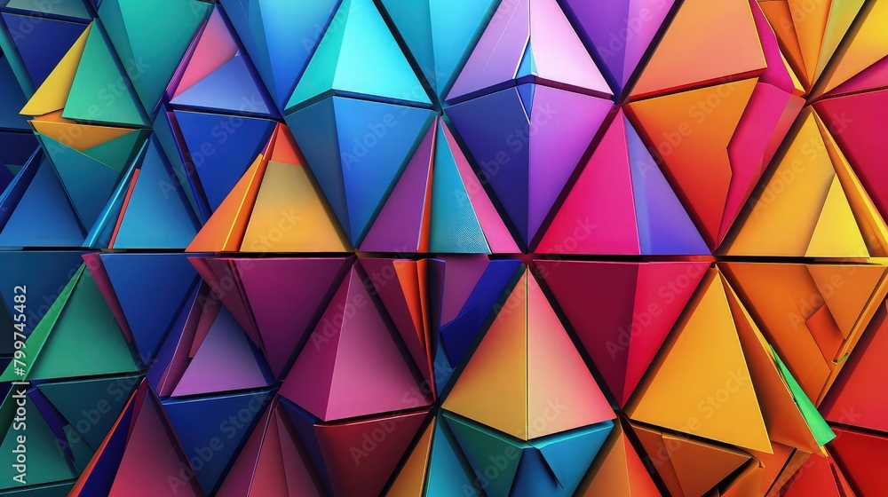 Poster abstract background with triangles