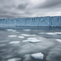 ice wall is visible on the side of a body of water. glaciars wallpaper