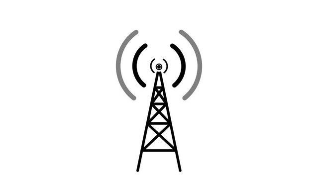 wave signal tower animated icon wave signal tower looping circle 4k