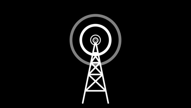 wave signal tower animated icon wave signal tower looping circle 4k