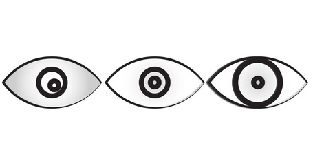 Eye icon set. Eyesight symbol. Retina scans eye icons. Simple eyes collection.
