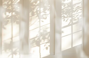 Sunlight Casting Serene Shadows Through a Window on a Peaceful Morning