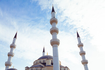 Closeup of Mosque minarets