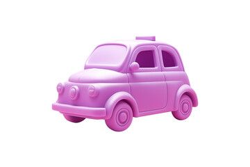 Purple Classic Vintage Coupe Car 3d Clay Isolated on Transparent Png Background